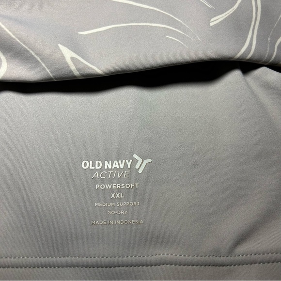 Old Navy Active Powersoft Medium Support Go-Dry Gray & White Sports Bra Size XXL - Picture 4 of 6